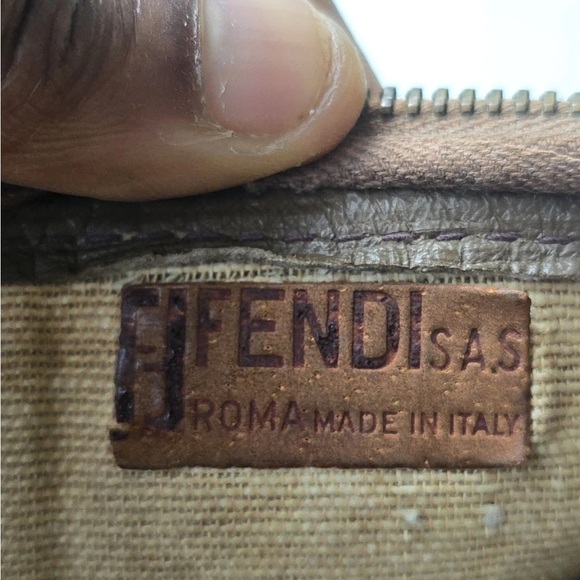 Vintage Fendi Zucca FF Boston Tote Handbag Brown Tan Monogram Women - Picture 14 of 15